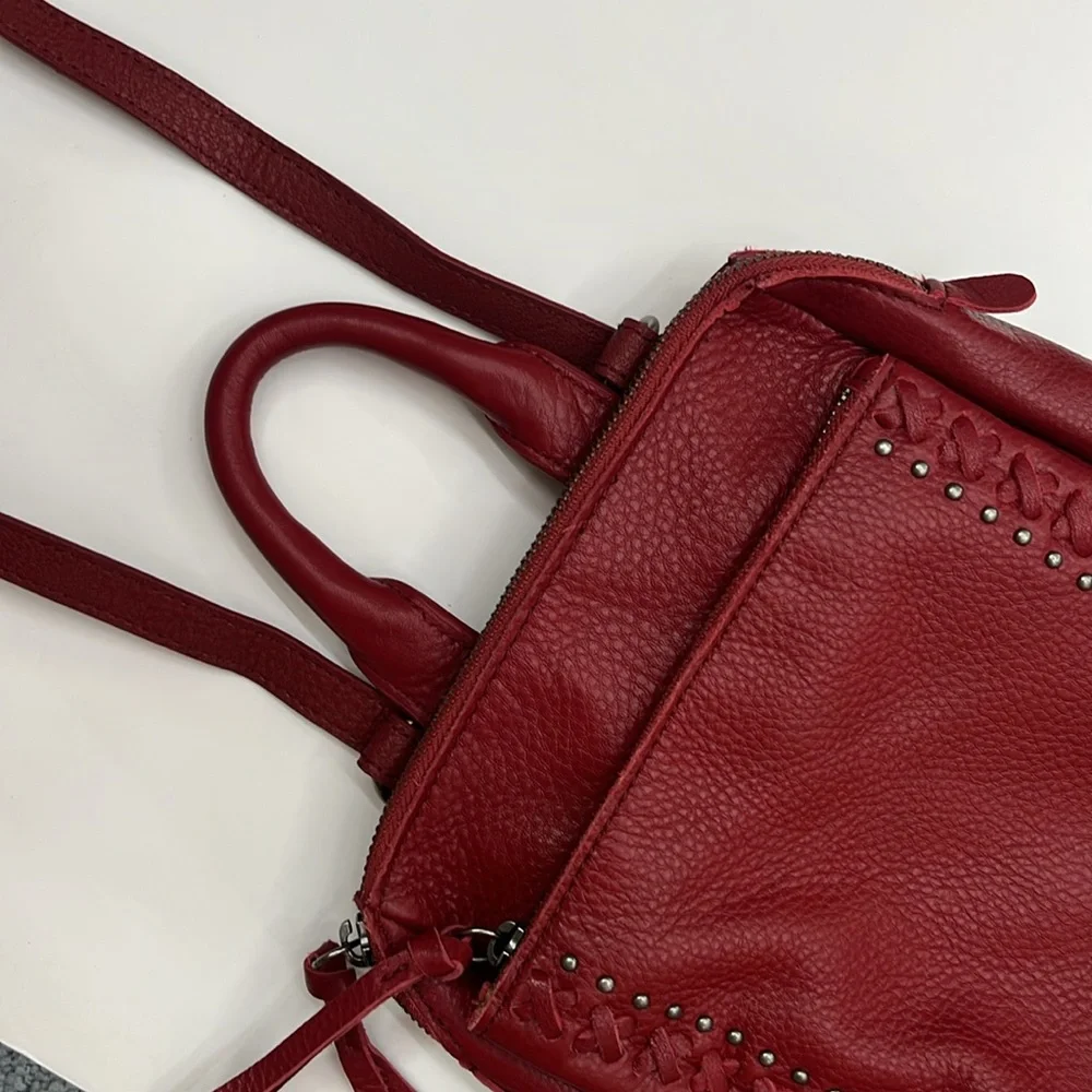 NWT The Sak Red Leather Backpack with Braided Detailing